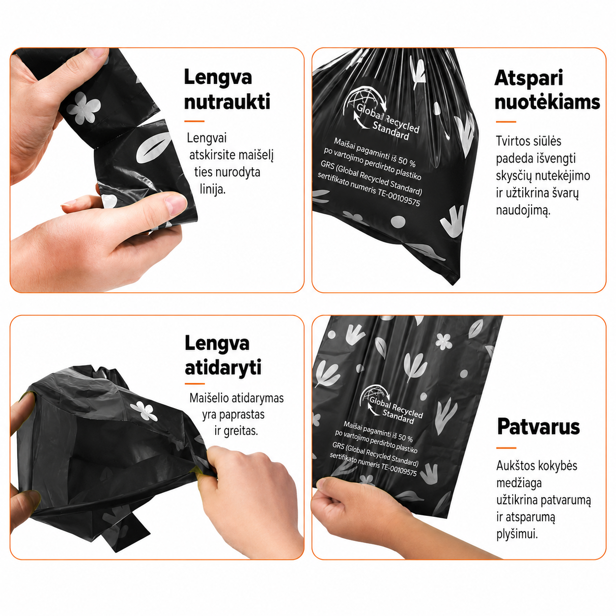 Sustiprinti, suyrantys šunų ekskrementų maišeliai – Neprašlampami ir patvarūs