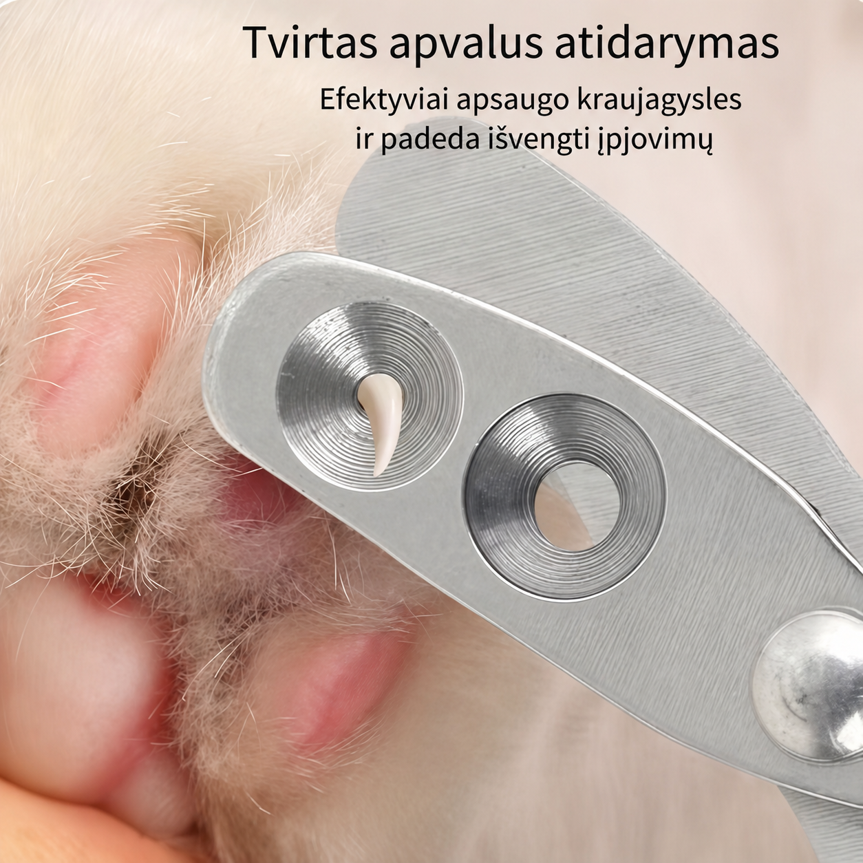Saugios nagų kirpimo žirklės augintiniams su dviguba anga – Katėms ir šunims