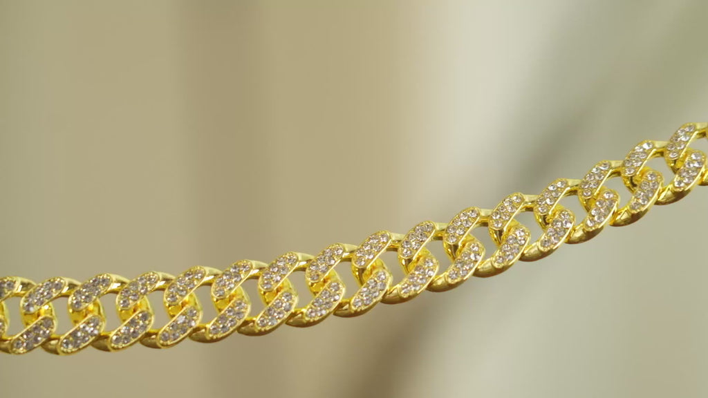 „Cuban Link“ prabangus grandinėlės-antkaklis su kristalais